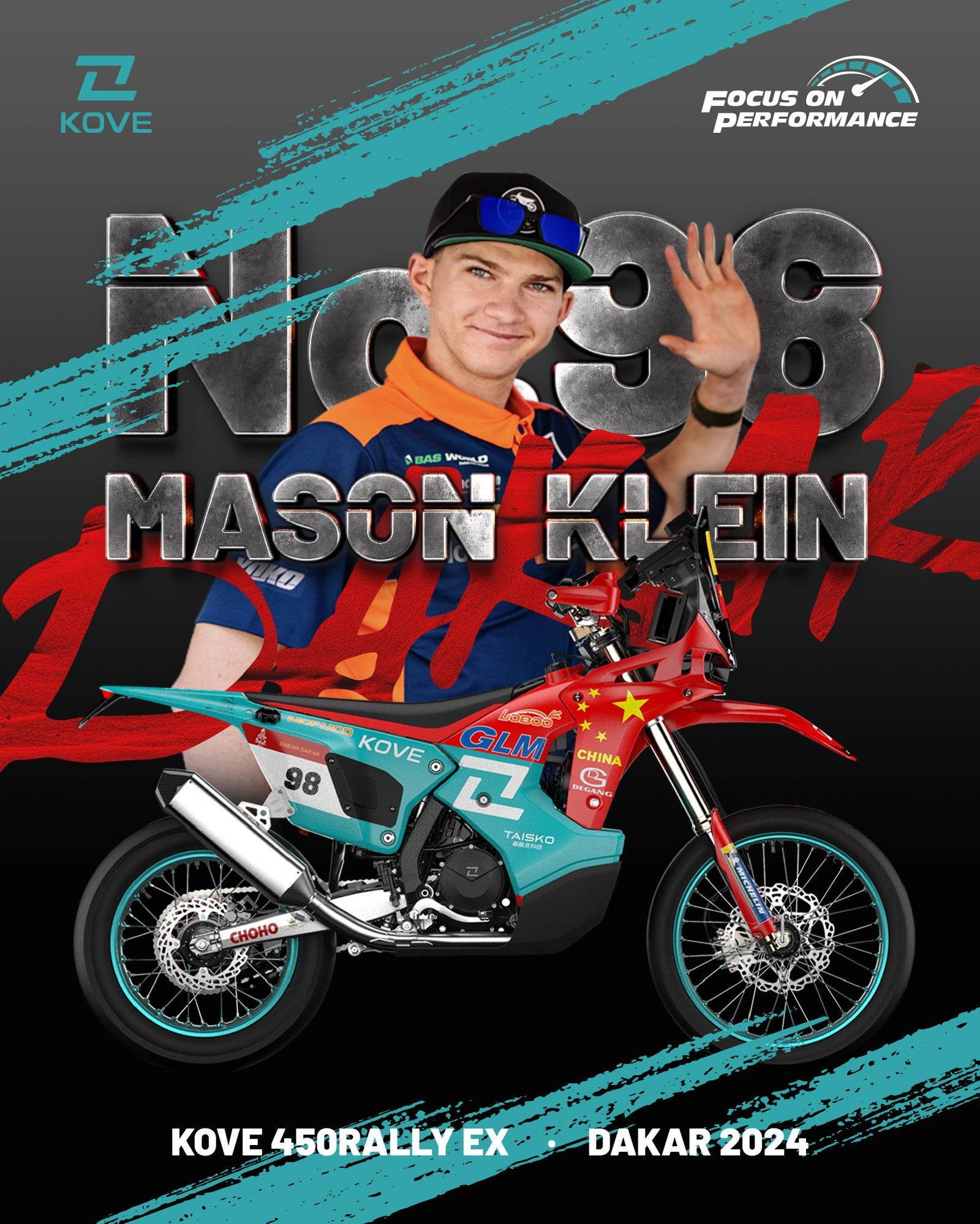 Big Step: Mason Klein to Ride a KOVE in Dakar 2024